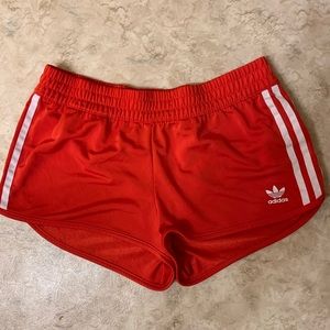 Sexy red adidas shorts! ❤️❤️
